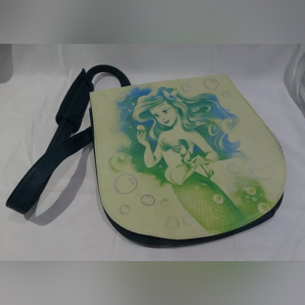 Disney Parks Disney Boutique Little Mermaid Ariel Canvas Crossbody Purse / Bag